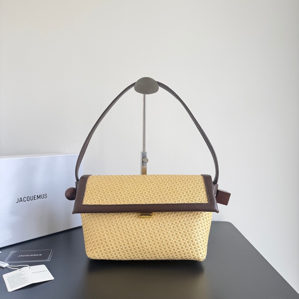 🎀 JACQUEMUS Le Panier Soli Small Straw Tote Bag